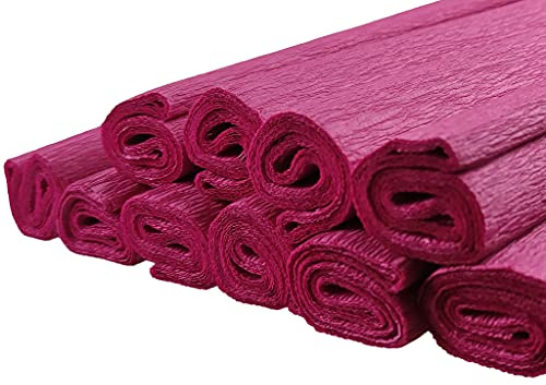 Netuno 10x rotolo di carta crespa bordeaux 200 x 50 cm carta crespa colorata alta qualità per lavoretti creativi fai da te regali compleanno matrimonio Natale Pasqua Carnevale decorazioni fiori regali