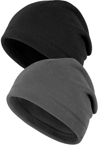 MELLIEX 2 Pezzi Unisex Berretto Invernali, Berretto Cotone Pile Cappello Morbido Caldo Invernale Bici Running Uomo Donna