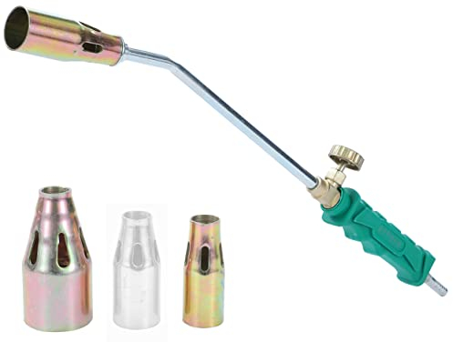 KATSU Antorcha de Gas Quemador de Malezas Lanzallamas de Soplete de Gas Metal Calefacción Soldadura Techo Herramienta de Sellado con 3 Boquillas 415mm 324162