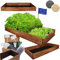 MODO24 Hochbeet Holz, Kräuterbeet, Gartenbeet, Pflanzkasten, Blumenbeet, für Garten und Terrasse, Kiefernholz, Massivholz, Naturholz, Gemüsegarten, Abmessungen 27x237x80 cm, Farbe: Braun