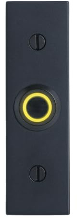 Newhouse Hardware Rectangular Lighted Wired Metal Doorbell Button in Black BT6BL, for Doorbell Chime, Buzzer, or Ringer, Door Bell Button Only, Buzzer Button with LED Button Light