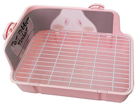 Folpus Bac à litière pour Lapin, Toilette d'intérieur Pratique pour rongeurs, Rose