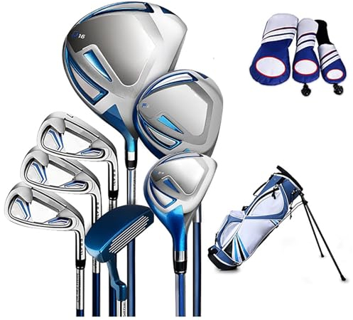 Komplettes Junior-Golfschläger-Set, Kinder-Golf-Set, Kinder-Anfänger-Übungsstock mit Tasche, for Jungen und Mädchen mit Einer Körpergröße von 120–165 cm (Size : Blue 150)