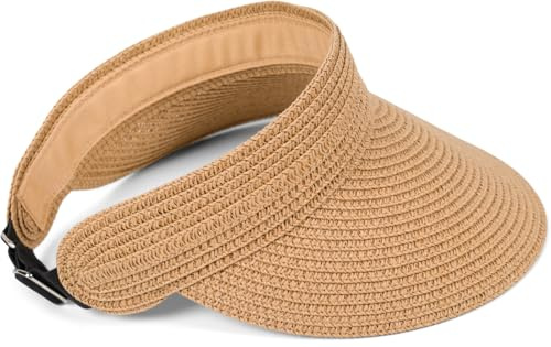 styleBREAKER Casquette en Papier Straw Unie avec visière Solaire, Bande élastique et Fermeture à Crochet, Chapeau léger pour Femmes, Protection Solaire élégante et Respirante, Couleur:Marron