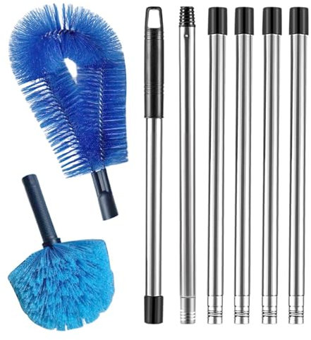 Gutter Cleaning Brush, 14-16ft Cleaning Tool, Extendable Gutter Cleaner, Roof Cleaning Brush, Flexible Gutter Scraper, Leaves Cleaning Tool, Gutter Maintenance Brush, Outdoor Drain Cleaner,
