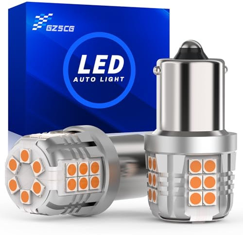 GZ5CG 2PCS 1156 BA15S LED Bulbs Amber Yellow 382 P21W Bulbs 3030 30SMD 900LM for Car Turn Signal Lights Indicator Lights DC 12V [Non-Canbus]