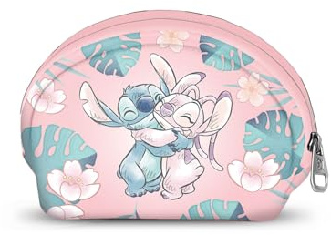 Disney Lilo et Stitch Hug-Porte-Monnaie Ovale Casual, Rose, 12 x 9 cm