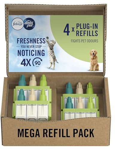 Febreze 3Volution air freshener plug in refill pet 4x20ml, 3 alternating scents to fight odours