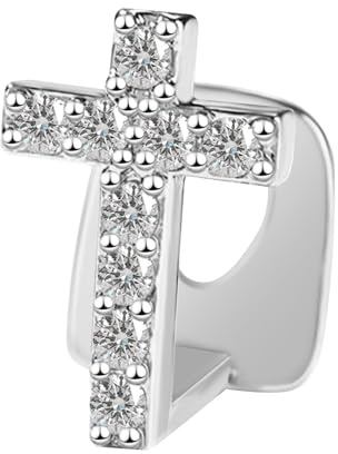 Diamond Grillz, Kucheed Bling Hjärta Korsa Tandgrillar, 18K Guldpläterade hiphoptandsmycken, Trendig CZ Dental Decoratio för Män Kvinnor, Glänsande Rapper Kostym Party Accessoarer (A3)
