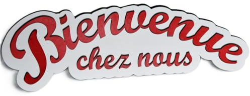 Enseigne décorative en bois Bienvenue chez nous - A accrocher ou à poser - Porte, Entrée ou Pièces - Fait main en France