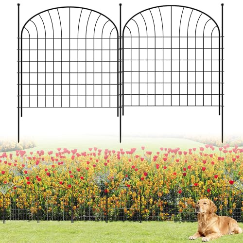 Recinzione Giardino in Metallo Palizzata da Giardino, 81 cm (H) x 71 cm (W), Confezione da 5 (5 Pannelli, Lunghezza 3,5 m), Barriera per Animali Domestici, Staccionata Esterne