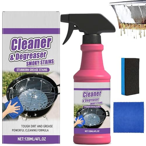 Grillreiniger Fettlöser Spray Stark, Grill Cleaner, Fast-Acting Heavy-Duty Grill Cleaner Spray, Backofenreiniger & Küchenreiniger, Oberflächenreiniger, for Burnt Grease, Ovens & BBQ Grates