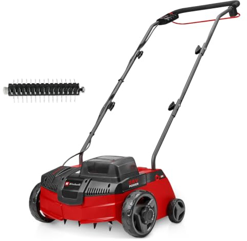 Einhell Scarificateur-aérateur sans fil GC-SA 36/31 Li-Solo | PXC | 36 V | largeur 31 cm | profondeur réglable | rouleaux scarificateur et aérateur | sans batterie