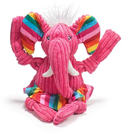 HuggleHounds Knottie Plüsch-Hundespielzeug – Hunde-Stofftier, quietschendes Welpenspielzeug für kleine, mittelgroße und große Rassen, strapazierfähiger Plüsch, um sie zu beschäftigen