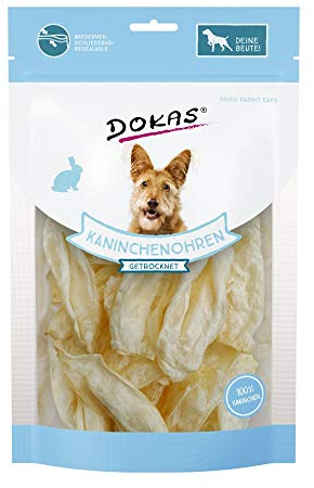 DOKAS - Kaninchenohren ohne Fell getrocknet kurz (1 x 70g)