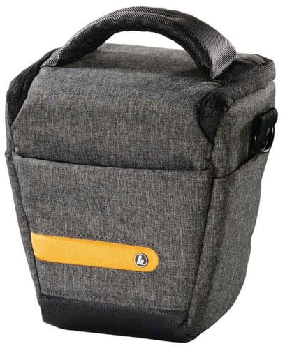 Hama Kameratasche Terra aus Recycling-Polyester (Fototasche für Digitalkamera 16x10 x16 cm, Trageriemen zum Umhängen als Schultertasche, Gürtelschlaufe zum Tragen als Bauchtasche, Tragegriff) grau