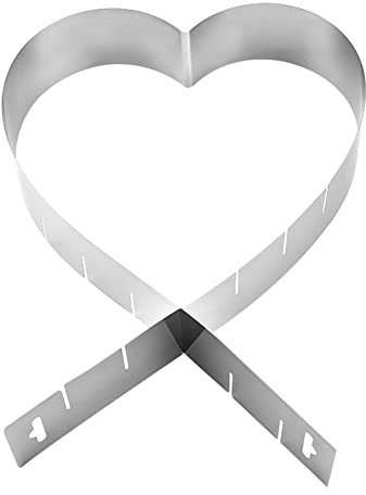 Torta Cuore Regolabile Forma Stampi Cornice per Torta a Forma di Cuore Telaio da Forno Regolabile Inox Stampo Allungabile per Mousse Inox Anello per Torta Regolabile per Torte Fai da Te,Mousse