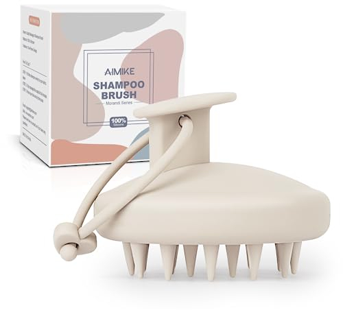 AIMIKE Kopfhaut Massagebürste Shampoo Bürste, 100% Silikon Kopfmassage Bürste, Haarmassagebürsten für Peeling, Ohne Schuppen, Stimuliert das Haarwachstum, Nasstrockener Haar Massagebürste, Haferbrei