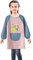 YMWALK Kinder Malerschürze für Mädchen und Jungen im Alter von 3-7 Jahren, wasserdichte Schürze mit langen Ärmeln und Taschen zum Malen, Kochen (1 Stück Rosa/Blau)