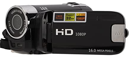 4K 48MP Digital Video Camera Camcorder, 16X Digitalzoom Kamera Video Recorder 2,7 Zoll 270° drehbarer Bildschirm Videokamera für Anfänger und (Black)