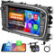 Android Auto Stereo für Ford Focus II C-MAX S-MAX Galaxy II Kuga Mondeo Built in Wireless CarPlay Android Auto Radio, Bluetooth Audio Receiver 7 Bildschirm GPS Navi Rückfahrkamera WiFi FM RDS SWC