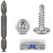 SUPAWAY Set di 300 Viti Autofilettanti per lamiera M4,8 x 16 mm Acciaio inox 410 viti autofilettanti a croce svasata Viti autofilettanti rapide con 1 punte per trapano per legno, lamiera e plastica