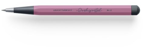 LEUCHTTURM1917 372221 vridhandtag nr 2, penna med roterande mekanism, aluminium, stål, designpremierad, dammros – blyertspenna