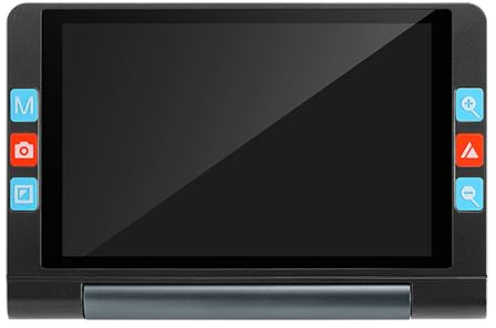 Digital Video Förstoring Apparat Läshjälpmedel - Bärbar Elektrisk Förstoringsglas 8 Tum, Hopfällbar Handhållen Uppladdningsbara Synhjälpmedel för Svagsyn, 2-20X LCD-Skärmszoom,Black