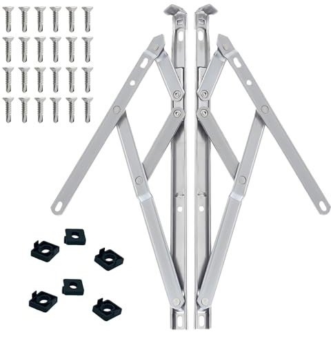 Universal Window Hinge Kit, Pair of 16 inch (405mm) Window Stays/Friction Hinges Double Glazing Friction Stay PVC 17mm Stack uPVC Window Friction Stay Hinges Top Hung/Side Hung