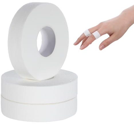 MBAIYO 3 Rollen Weiß Fingertape, 1,5cmx10m Sporttape Set Hautfreundliches Finger Tape Selbstklebend Tapeverband Unelastisch Sport Tape Rollen Sporttape für Fußball Handball Volleyball