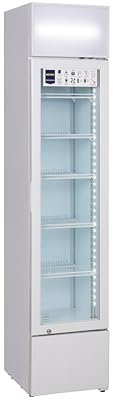 METRO Professional Getränkekühlschrank mit Glastür GSC2133, 133L, 5 verstellbaren Einlegeböden, mit Schloss, LED-Beleuchtung, Weiß