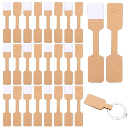 200pcs Jewelry Price Tags Stickers Jewelry Tags for Pricing, Small Price Tag Self Adhesive Blank Barbell Label Bracelet Labels Tag for Necklace Earring Rings