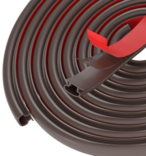 Insonorizzazione Porta, 5 M(L) x 10 mm (B) x 6 mm (D), Guarnizione Porta Blindata, PannelloPorta Blindata, Isolamento Acustico, Marrone, Insonorizzato, Flessibile, Impermeabile