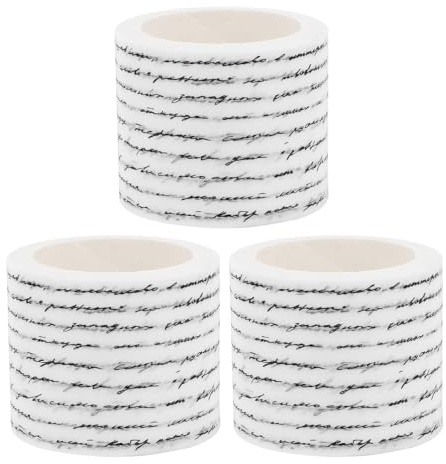 ORFOFE 3 Piezas Rollo de 3 Cintas Washi Góticas Vintage de 35 MM, Cinta Adhesiva Retro para Manualidades, Álbumes de Recortes y Diarios Creativos, Suministros de Escritura y Decoración