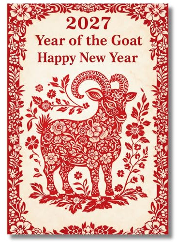 LimaLima Year Of The Goat 2027 Chinese New Year Card Lunar Gift