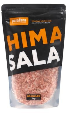 Purasana® Sel Rose de l’Himalaya Gros – 100% Naturel & Non Raffiné – Riche en Minéraux – Recharge Écologique de 1 kg – Idéal pour Moulin, Cuisine & Assaisonnement