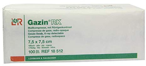 GAZIN Mullkomp.7,5x7,5 cm unsteril 16fach RK 100 St