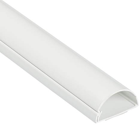 D-Line 1D4020W Mini+ Halbrunder Kabelkanal, Kabelabdeckung 40x20 mm, 1 m weiß