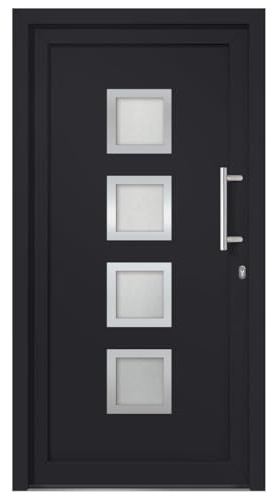 vidaXL Porta di Ingresso con Accessori Sicurezza Eleganza Entrata Casa Edifici Soglia Alluminio Rinforzi e Anima in Acciaio Antracite 98x190 cm
