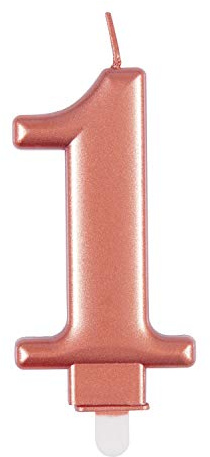 Elegant Metallic Rose Gold Number 1 Birthday Candle - Perfect for Birthday Parties, Anniversaries & More - 1 Pc