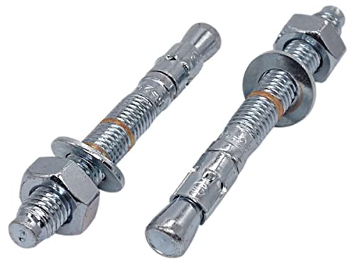 Confezione da 2 ancoraggi a cuneo M12 x 90 mm, tasselli in metallo, fissaggio per muratura tramite bulloni, ancoraggio per calcestruzzo (2, M12 x 90 mm)