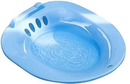 Sitzbad für Toilette, tragbares Sitzbad für Männer Frauen Sitzbad für Hämorrhoiden Pp Material faltbar hängend Sitzbadewanne Großraum, blau