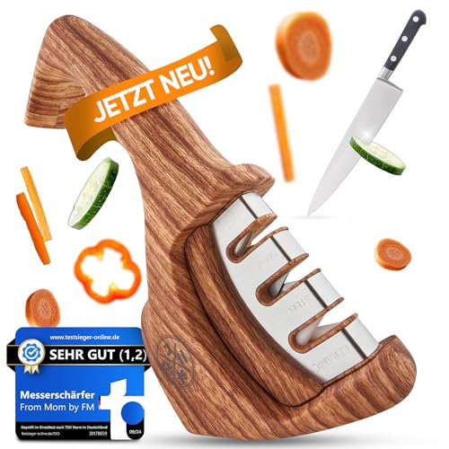From Mom by FM Messerschärfer [ergonomisch] – Profi-Messerschleifer für scharfe Messer | Knife Sharpener, Wetzstahl-Schleifstein, Testsieger, Messerschleifmaschine für schnelles Schärfen & Schleifen