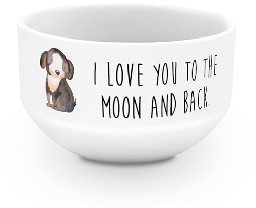 Mr. & Mrs. Panda Müslischale Hund Entspannen - Geschenk, süß, Weiße Müslischalen, Haustier, Hundemotiv, Keramik Schüssel, Liebe, Müslischüssel,