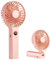 LULUWA Handheld Fan Portable Small Personal Desk Fan with 5000mAh Rechargeable Battery, Hand Held Cooling Electric Fan for Women Girl Travel Office (Pink)