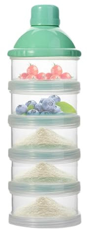 Distributeur de formules à emporter - Stockage empilable de lait en poudre à 5 couches | Conteneur multi-usage portable et anti-goutte, parfait pour le lait artificiel, les collations et les voyages