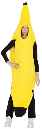 Rubies Costume Banana per adulti, uomo e donna, Tunica a forma di banana, Abito costumi per Carnevale, addio al celibato, feste e cosplay