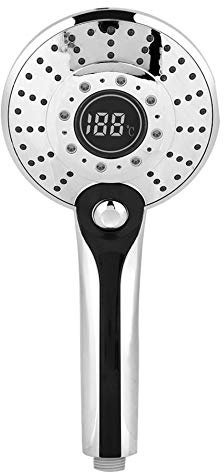 GSZCCZS Cabeza de Ducha LED Digital portátil de Garcan con Controlador de Temperatura de 3 Colores Luz LED Plateada 3 Modo de pulverización Ducha de Ducha
