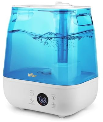 Bear Humidificador Bear 6L Top Fill Humidifier, Temporizador, Modo Sleep, Humedad Constante, Disco Aromático, Boquilla Doble Giratoria 360°, 28db Ultra Silencioso, Apto para Bebés y Plantas