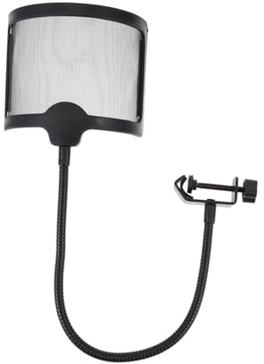 HANABASS 1 pieza Filtro Antiviento de Micrófono Prevención de Estallidos Accesorio de Grabación Compatible Mayoría de Micrófonos Color Negro